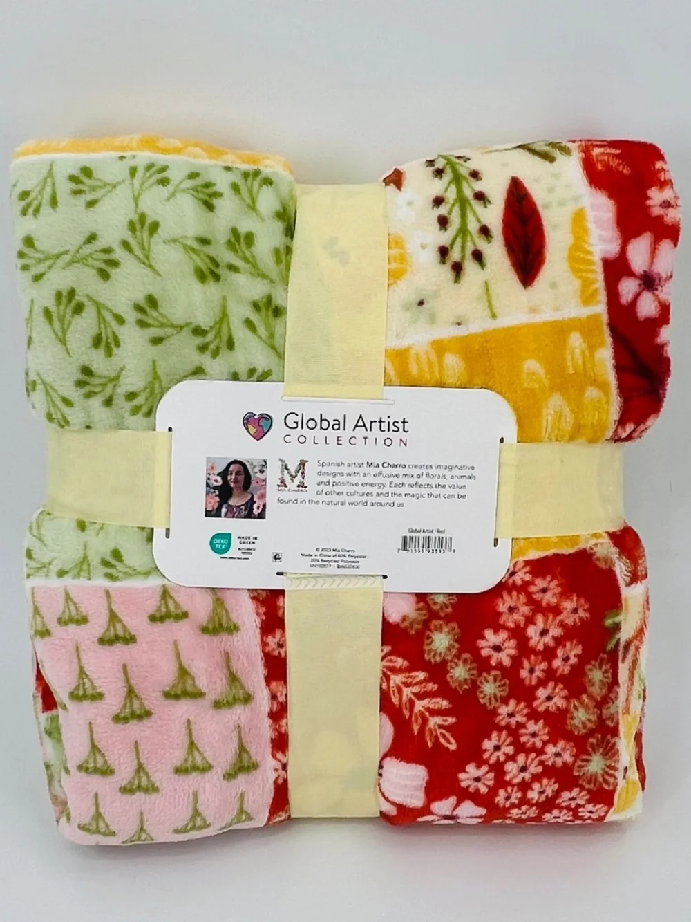 Global Artist Collection x Mia Charro Throw Blanket Floral Boho Indie Cozy Homey